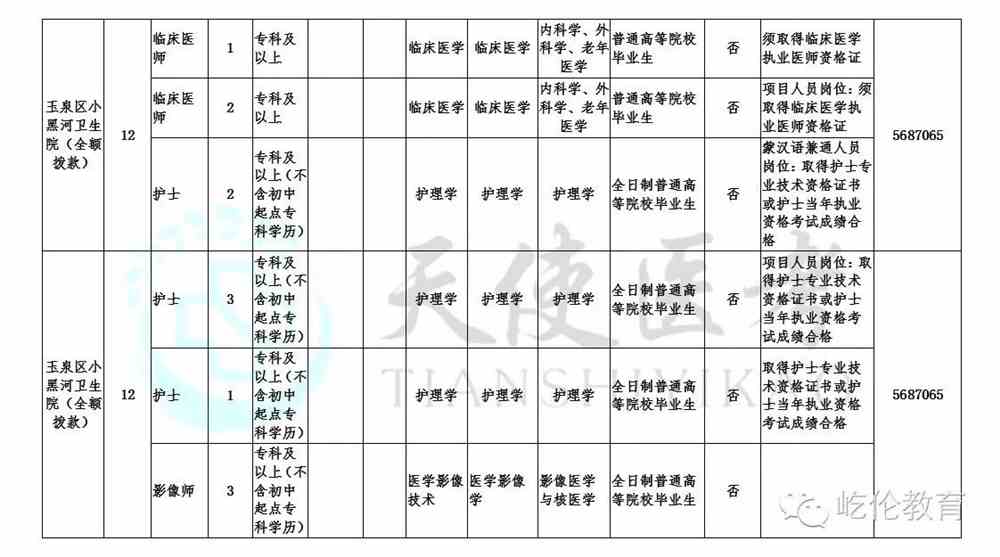 事业单位医疗卫生招聘职位表概览，揭示职位重要性