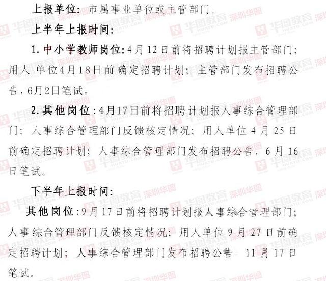 深圳下半年事业单位考试时间表及备考攻略